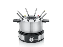Severin Fondue-Set All-in-One 11 Teile, Schwarz/Silber