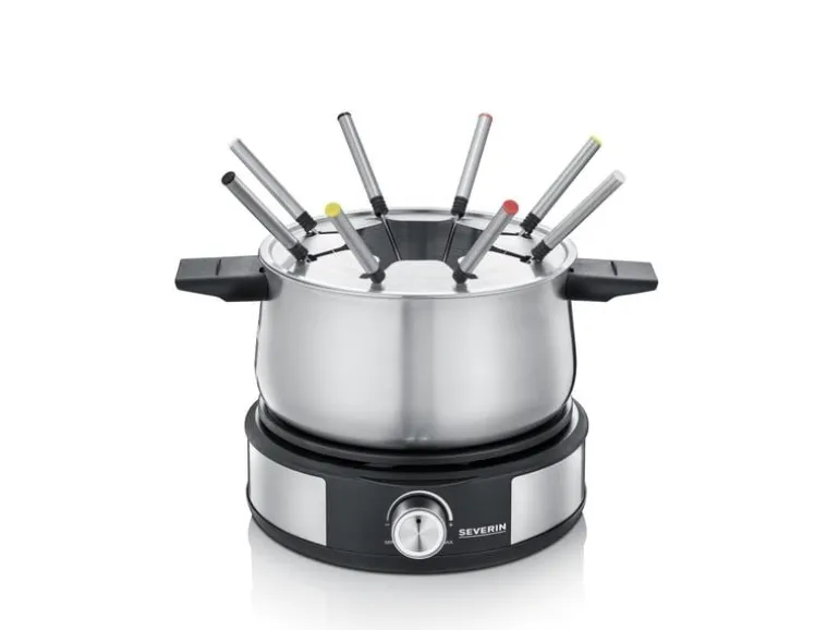 Severin Fondue-Set All-in-One 11 Teile, Schwarz/Silber