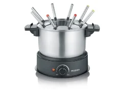 Severin Fondue-Set All-in-One 11 Teile, Schwarz/Silber