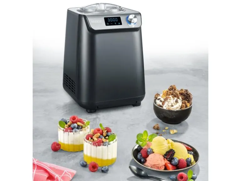Severin Glacemaschine EZ 7407 1.2 l, Schwarz/Silber