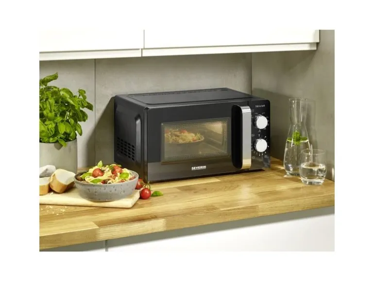 Severin Mikrowelle mit Grill MW 7781 Schwarz/Silber