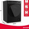 Sharp Wäschetrockner KD-WNHB0S9GMC 10 kg Schwarz Rechts