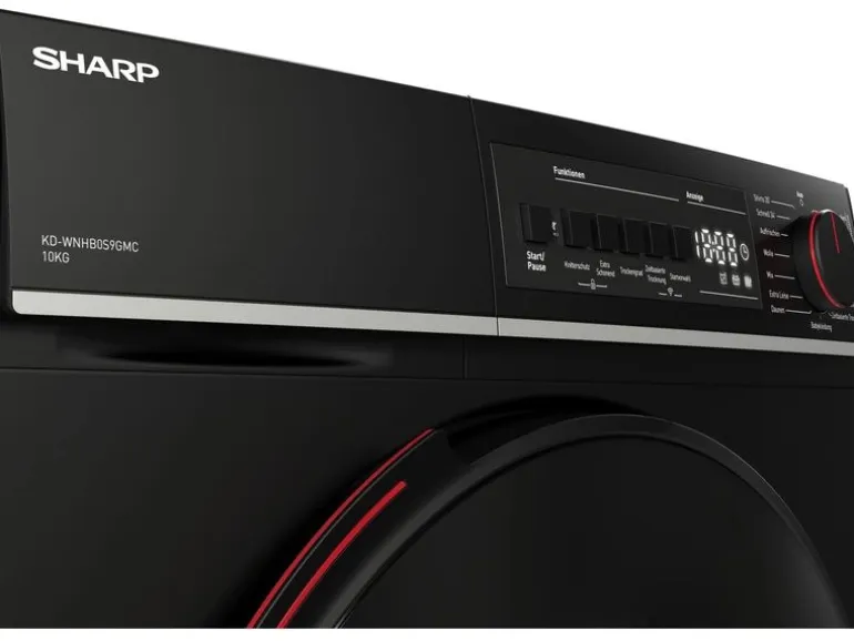 Sharp Wäschetrockner KD-WNHB0S9GMC 10 kg Schwarz Rechts