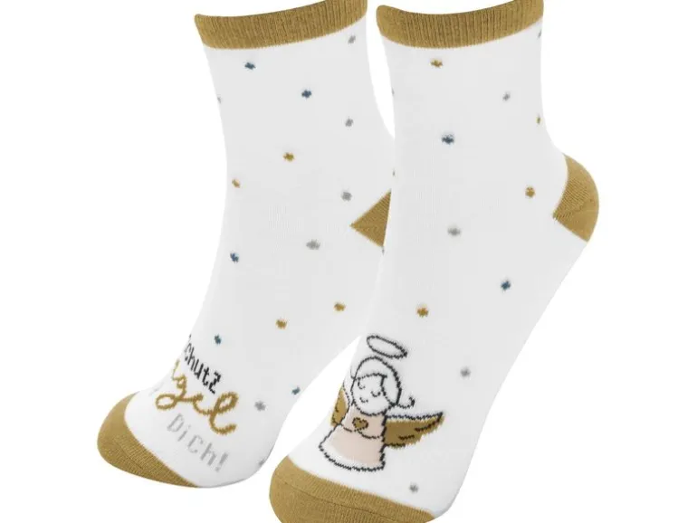 Sheepworld Socken Engel 36 - 40, Braun/Weiss