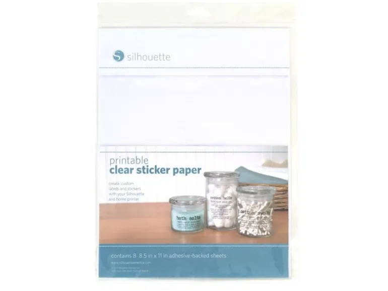 Silhouette Stickerpapier Set bedruckbar transparent