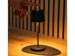 Silwy Tischleuchte Magnet-Leuchte Monaco Schwarz inkl. Platzset