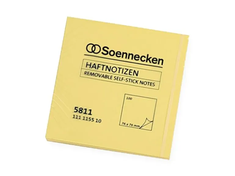 Soennecken Notizzettel 7.5 x 7.5 cm, 12 Stück à 100 Blätter, Gelb
