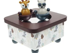 Spielba Holzspielwaren Musikspieldose Waschbär & Reh
