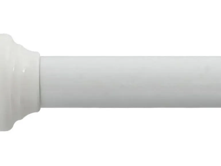 spirella Duschvorhangstange Kreta 125/220 x 3.5 cm, Weiss