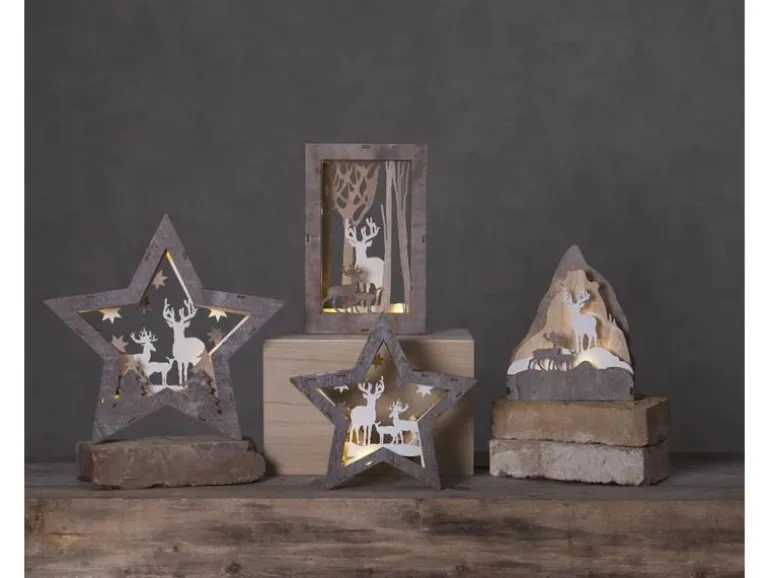 Star Trading Fauna Wald mit Hirschen 28 cm, Holz