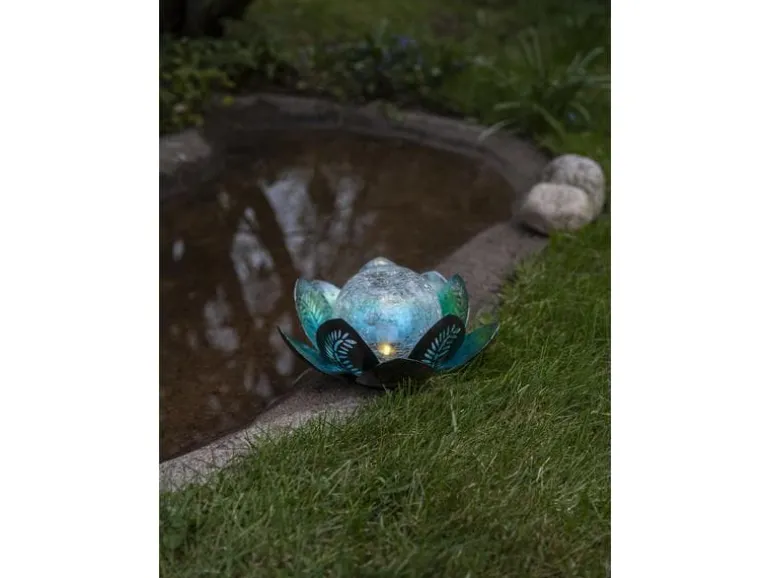 Star Trading Gartenlicht Solardekoration Lilly, Ø 24 cm, Silber