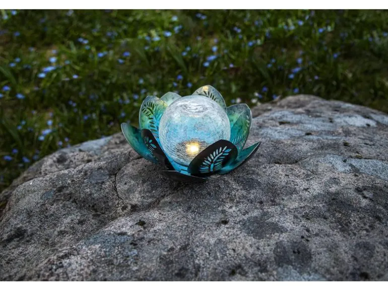 Star Trading Gartenlicht Solardekoration Lilly, Ø 24 cm, Silber
