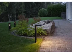 Star Trading Gartenlicht Solar-Poller Rundi, 2er Set, Schwarz