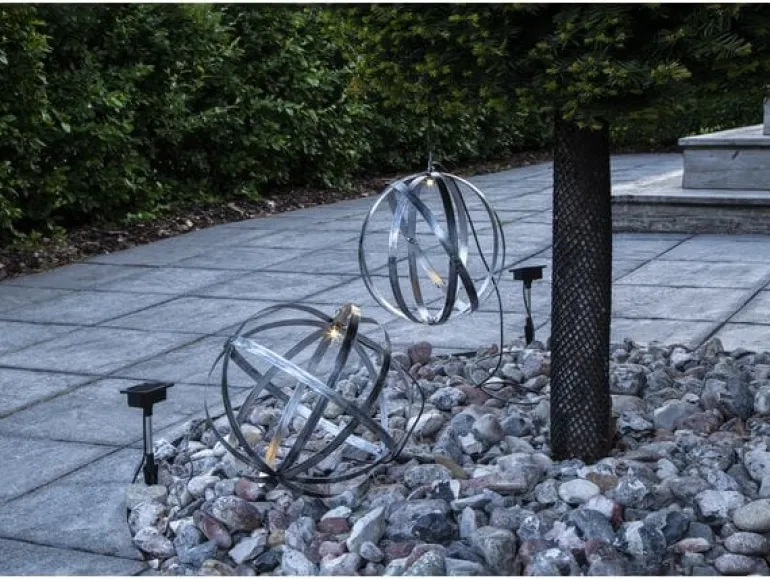 Star Trading Gartenlicht Solar Astri, Ø 25 cm, Silber