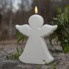 Star Trading LED Grabkerze Flamme Angel, Weiss