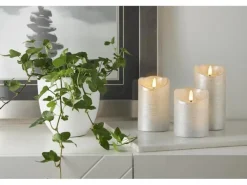 Star Trading LED-Kerze Flamme Rustic, Ø 7.5 x 12.5 cm, Silber