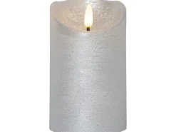 Star Trading LED-Kerze Flamme Rustic, Ø 7.5 x 12.5 cm, Silber