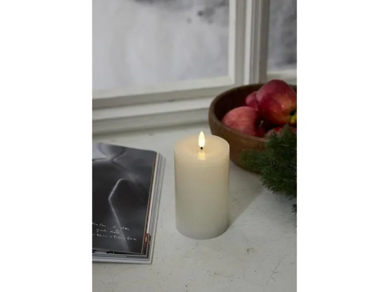 Star Trading LED-Kerze Flamme Flow, Ø 7.5 x 15 cm, Weiss