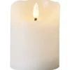 Star Trading LED-Kerze Flamme Rustic, Ø 7.5 x 10 cm, Weiss