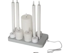 Star Trading LED-Kerzen Set Flamme Charge Mix, Weiss