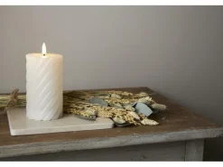 Star Trading LED-Kerze Pillar Flamme Swirl, Ø 7.5 x 15 cm, Weiss