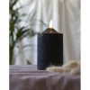 Star Trading LED-Kerze Pillar Flamme Ø 7.5 x 15 cm, Schwarz