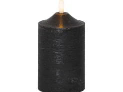 Star Trading LED-Kerze Pillar Flamme Ø 7.5 x 15 cm, Schwarz