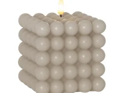 Star Trading LED-Kerze Pillar Flamme Dot, 10 x 12.5 cm, Beige