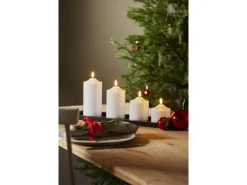 Star Trading LED-Kerze Pillar Flamme Ø 7.5 x 9.5 cm, Weiss