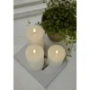 Star Trading LED-Kerze Pillar Flamme Flow Indoor, Weiss, 17.5 cm Höhe