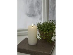 Star Trading LED-Kerze Pillar Flamme Flow Indoor, Weiss, 17.5 cm Höhe