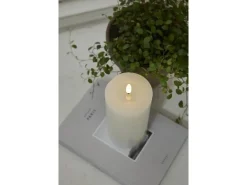 Star Trading LED-Kerze Pillar Flamme Flow Indoor, Weiss, 17.5 cm Höhe