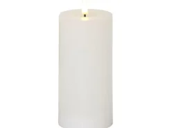Star Trading LED-Kerze Pillar Flamme Flow Indoor, Weiss, 17.5 cm Höhe
