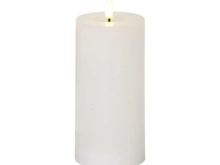 Star Trading LED-Kerze Pillar Flamme Flow Indoor, Weiss, 17.5 cm Höhe