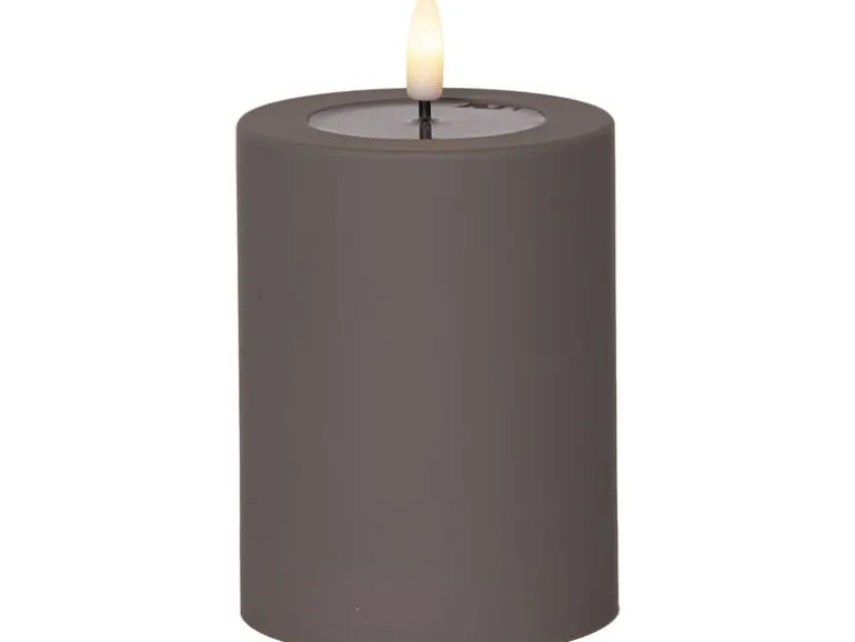 Star Trading LED Pillar Kerze Flamme Soft Indoor, 12.50 cm, Braun