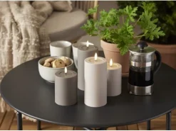 Star Trading LED Pillar Kerze Flamme Soft Indoor, 12.50 cm, Beige