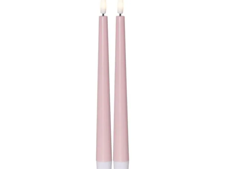 Star Trading LED-Stabkerzen Set Dinner Candy 2 pack, Warmweiss – Rosa