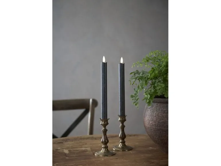 Star Trading LED-Stabkerzen Set Dinner 2P Flamme 25 cm – schwarz