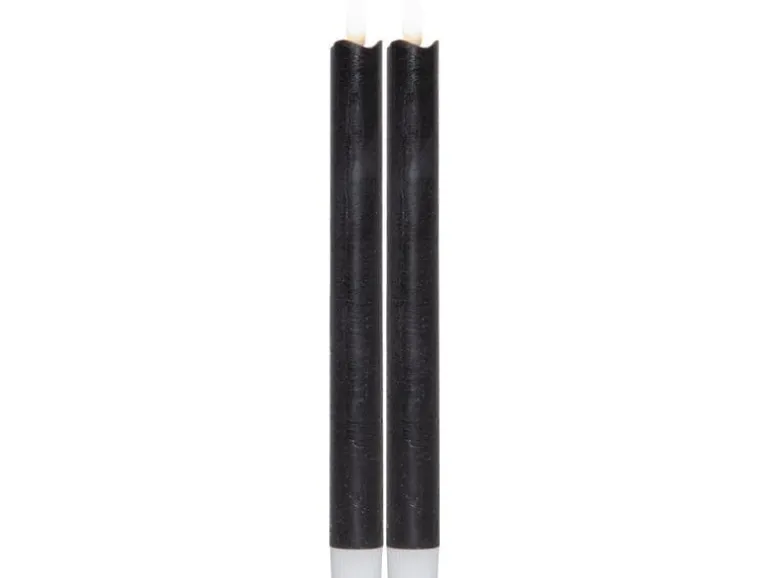 Star Trading LED-Stabkerzen Set Dinner 2P Flamme 25 cm – schwarz