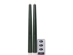 Star Trading LED-Stabkerzen Set Flamme Slim, 2 Stück, Grün