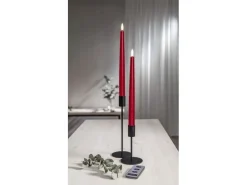 Star Trading LED-Stabkerzen Set Flamme Slim, 2 Stück, Rot