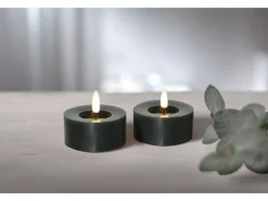 Star Trading LED Teelichter Set Flamme Flow 2 Pack, Grün