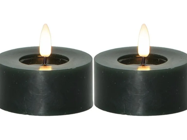 Star Trading LED Teelichter Set Flamme Flow 2 Pack, Grün