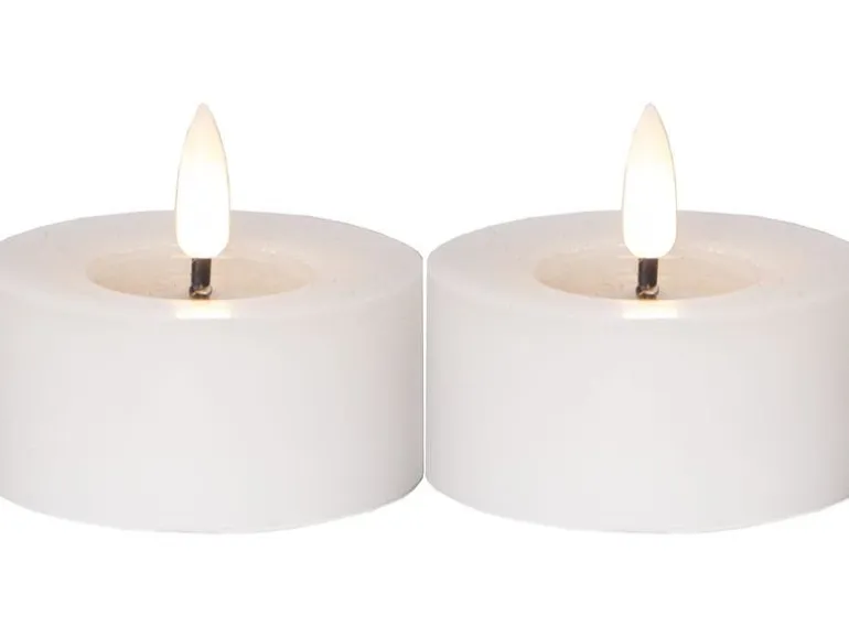 Star Trading LED Teelichter Set Flamme Flow 2 Pack, Weiss