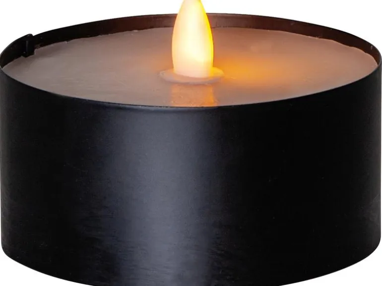 Star Trading LED Teelicht Maxi Ø 10 x 7 cm, Schwarz