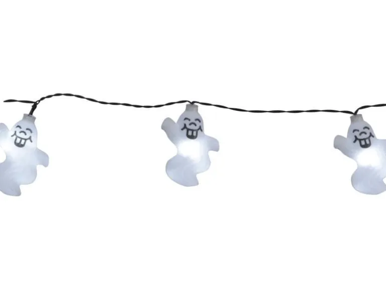 Star Trading Lichterkette Halloween Ghosts 210 cm, Weiss