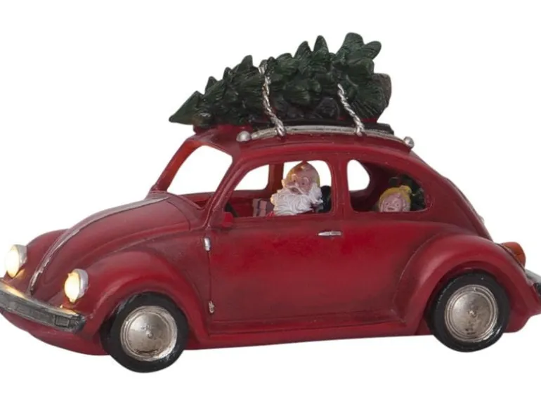 Star Trading Nikolaus im VW-Käfer 3 LED, 25.5 cm, indoor