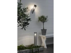Star Trading Sockelleuchte Solar Marbella, Silber