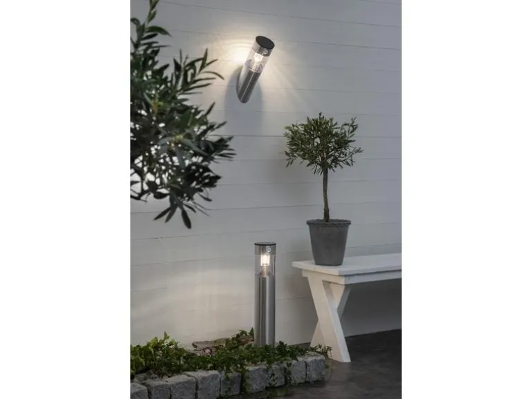 Star Trading Sockelleuchte Solar Marbella, Silber