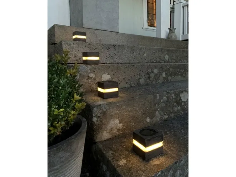 Star Trading Solar Decoration Stonecube Warmweiss, Grau
